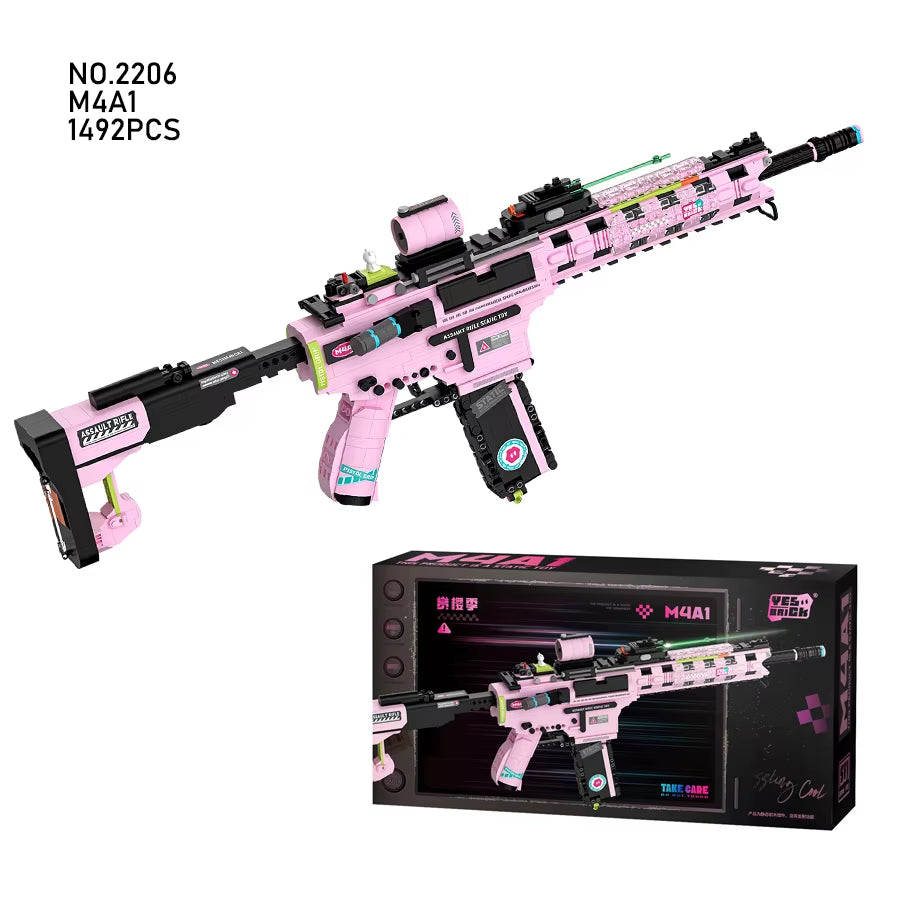 Military Mini Toy Gun Building Blocks - Fun Assembly Shooting Set for Boys