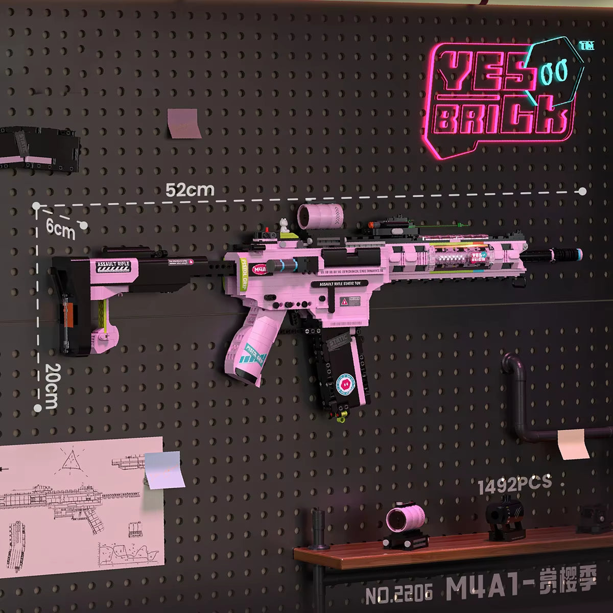 Military Mini Toy Gun Building Blocks - Fun Assembly Shooting Set for Boys