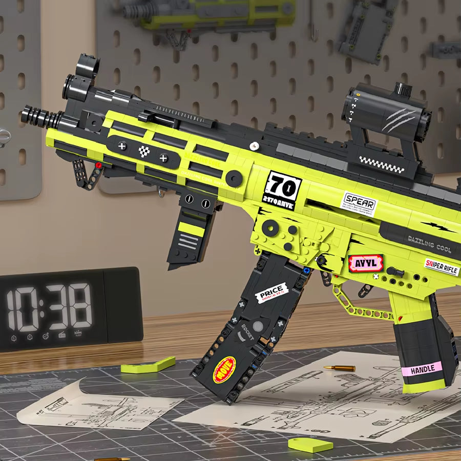 Military Mini Toy Gun Building Blocks - Fun Assembly Shooting Set for Boys