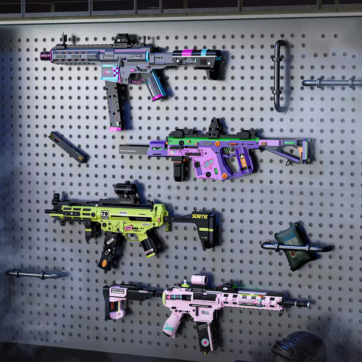 Military Mini Toy Gun Building Blocks - Fun Assembly Shooting Set for Boys